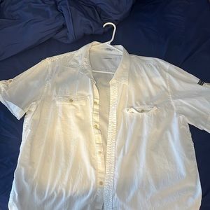 White Calvin Klein button up xL